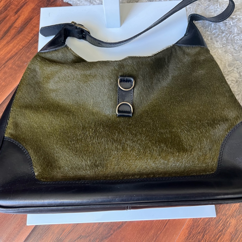 Olive green/black sophisticated handbag - matching shoes available separately